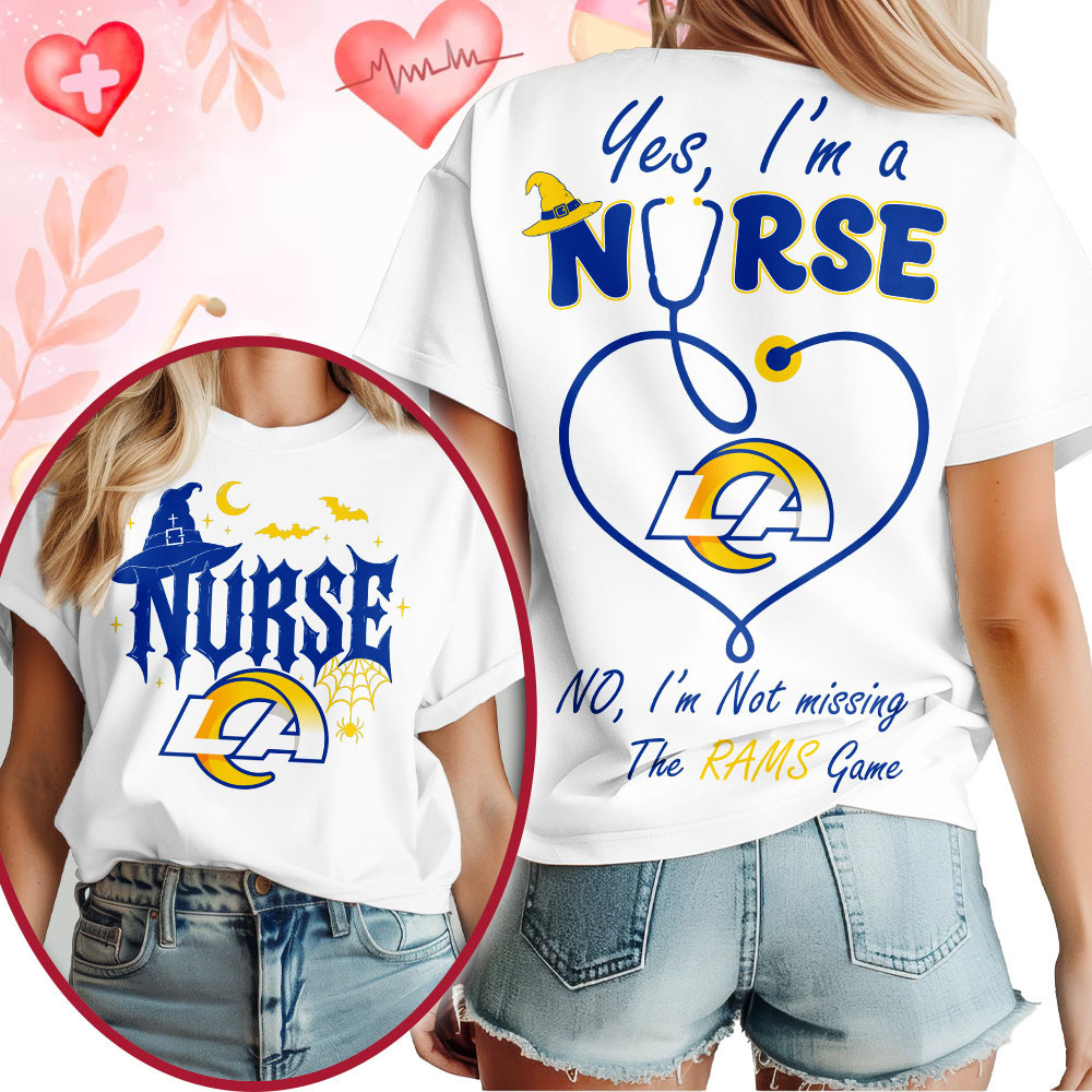 Los Angeles Rams | Premium NFL Night Shift Never Misses Game Day Halloween Nurse 3D Shirt NTH1