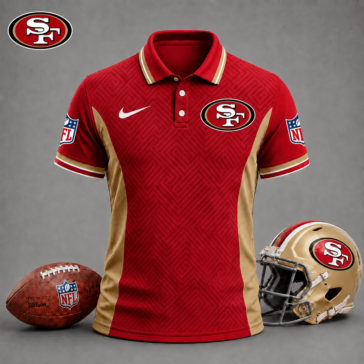 San Francisco 49ers | Premium NFL Tonal Labyrinth Polo NY