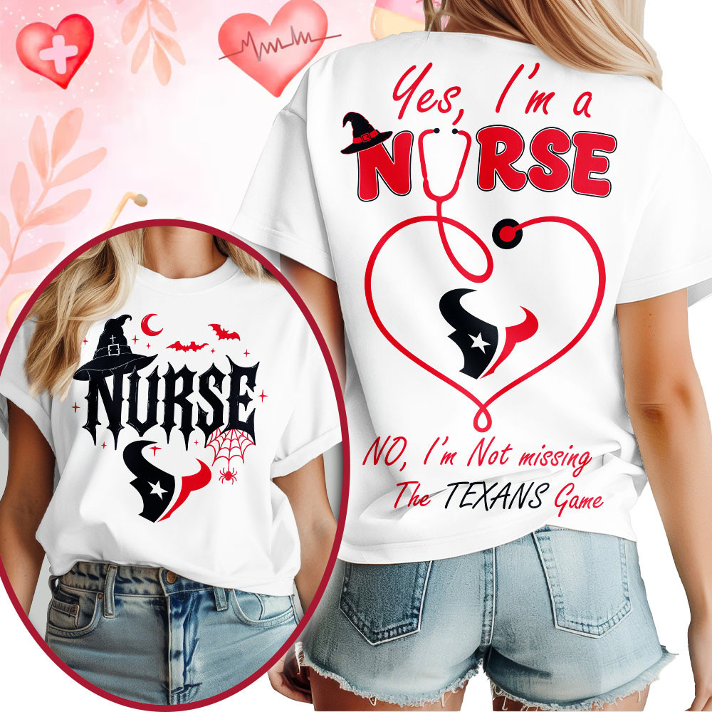 Houston Texans | Premium NFL Night Shift Never Misses Game Day Halloween Nurse 3D Shirt NTH1