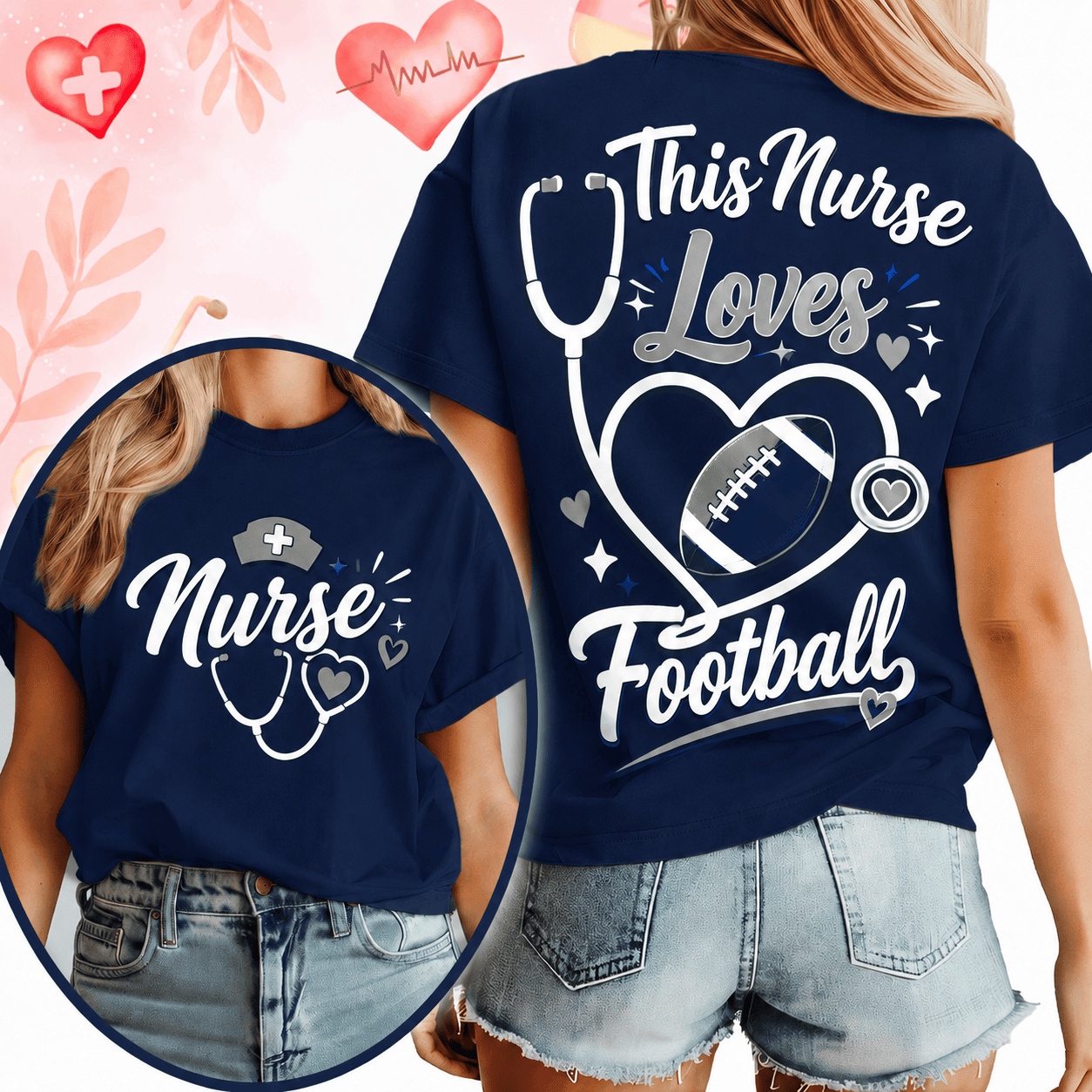 This Nurse Loves Football 3D Shirt