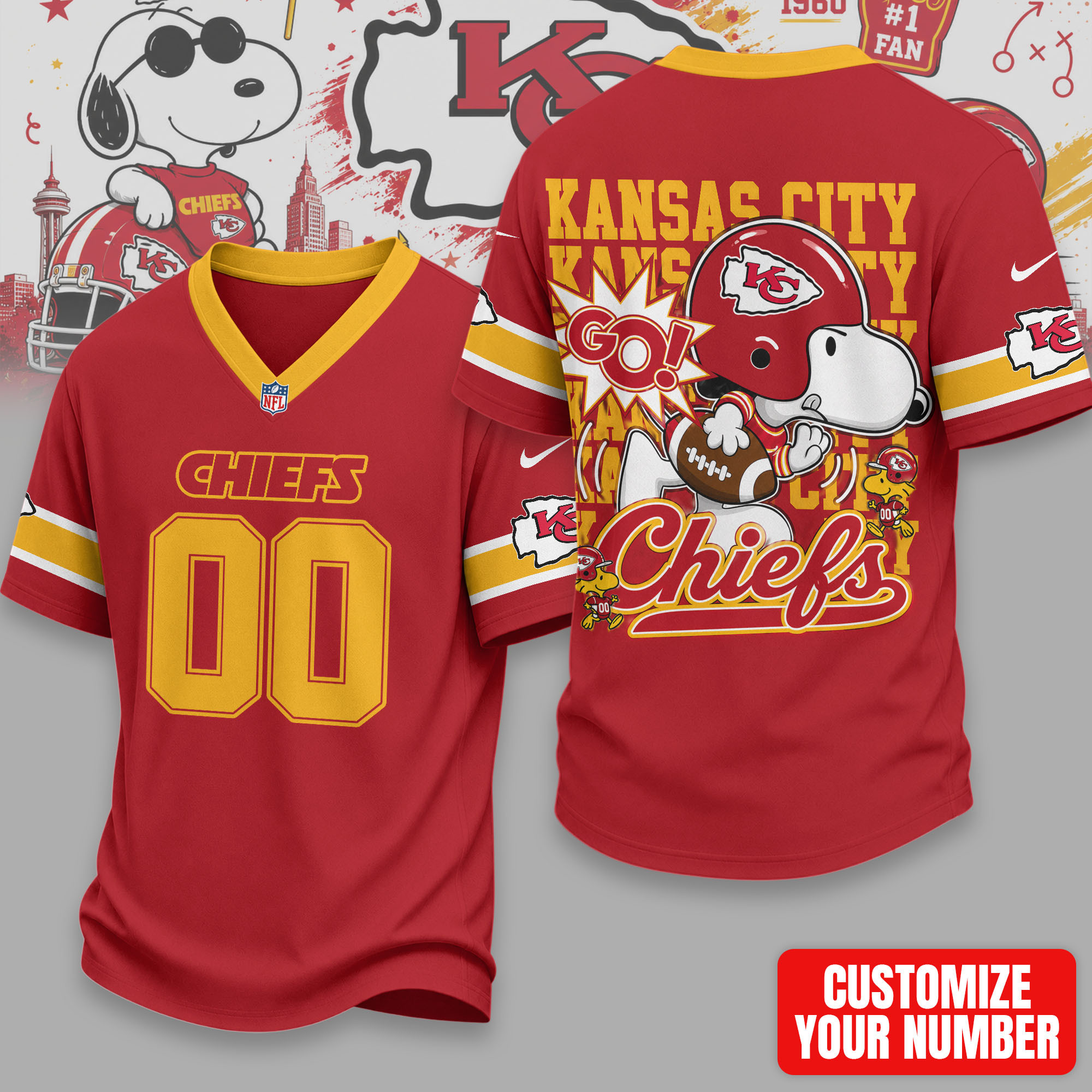 Kansas City Chiefs | Premium Sunday Huddle Custom Number Jersey NTH1