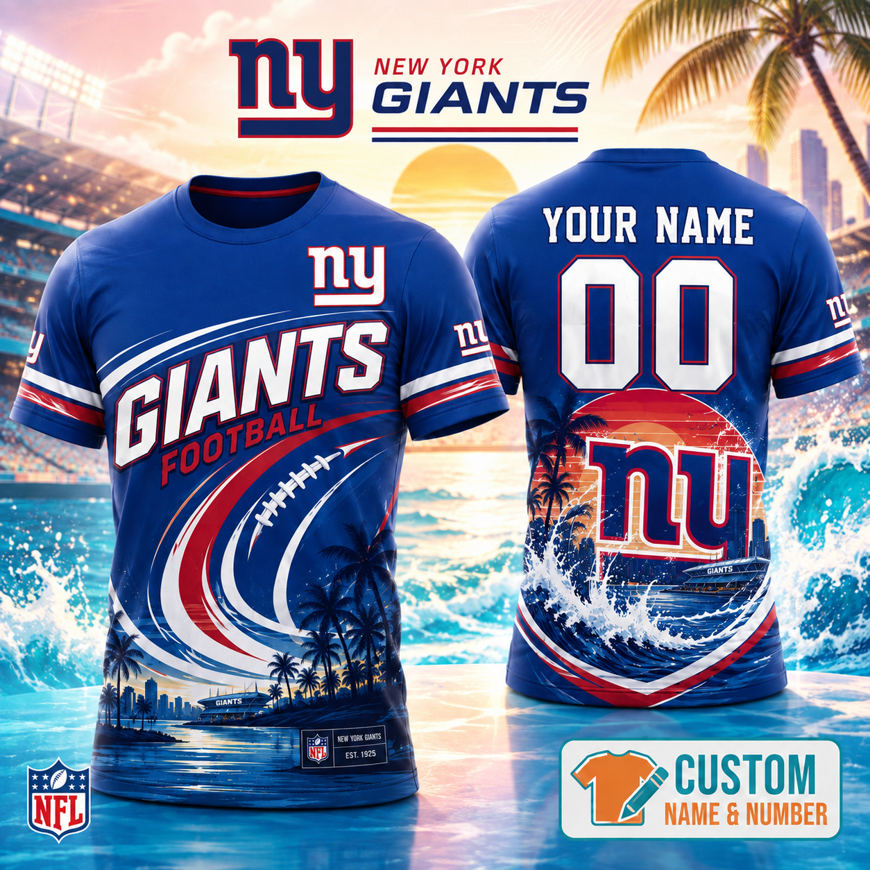 New York Giants | Premium Personalized NFL 3D Shirt Custom For Fans NNK