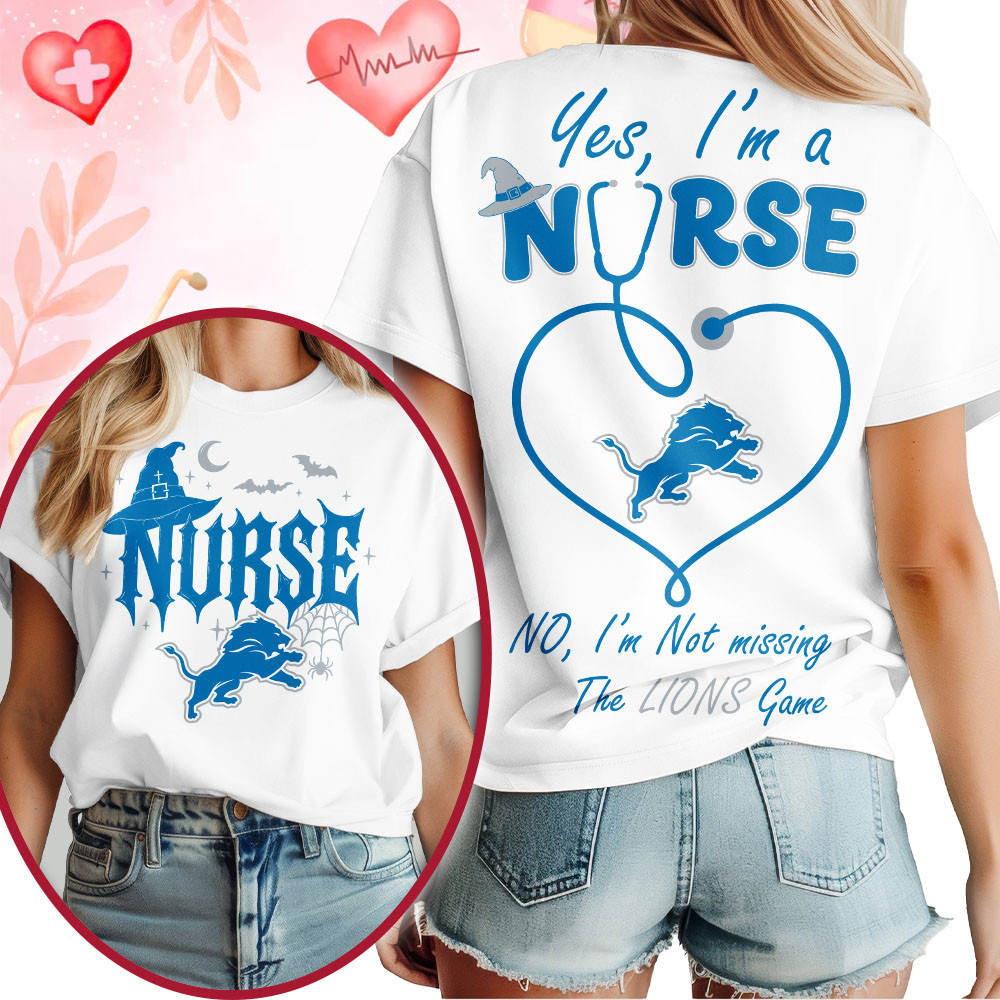 Detroit Lions | Premium NFL Night Shift Never Misses Game Day Halloween Nurse 3D Shirt NTH1