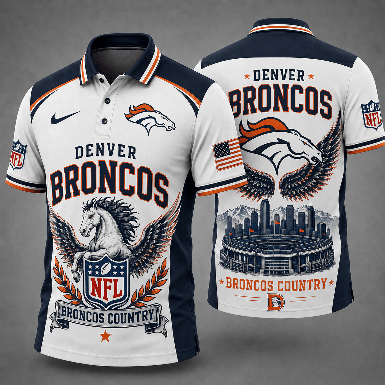 Denver Broncos | Premium NFL Winged Pride Polo NY