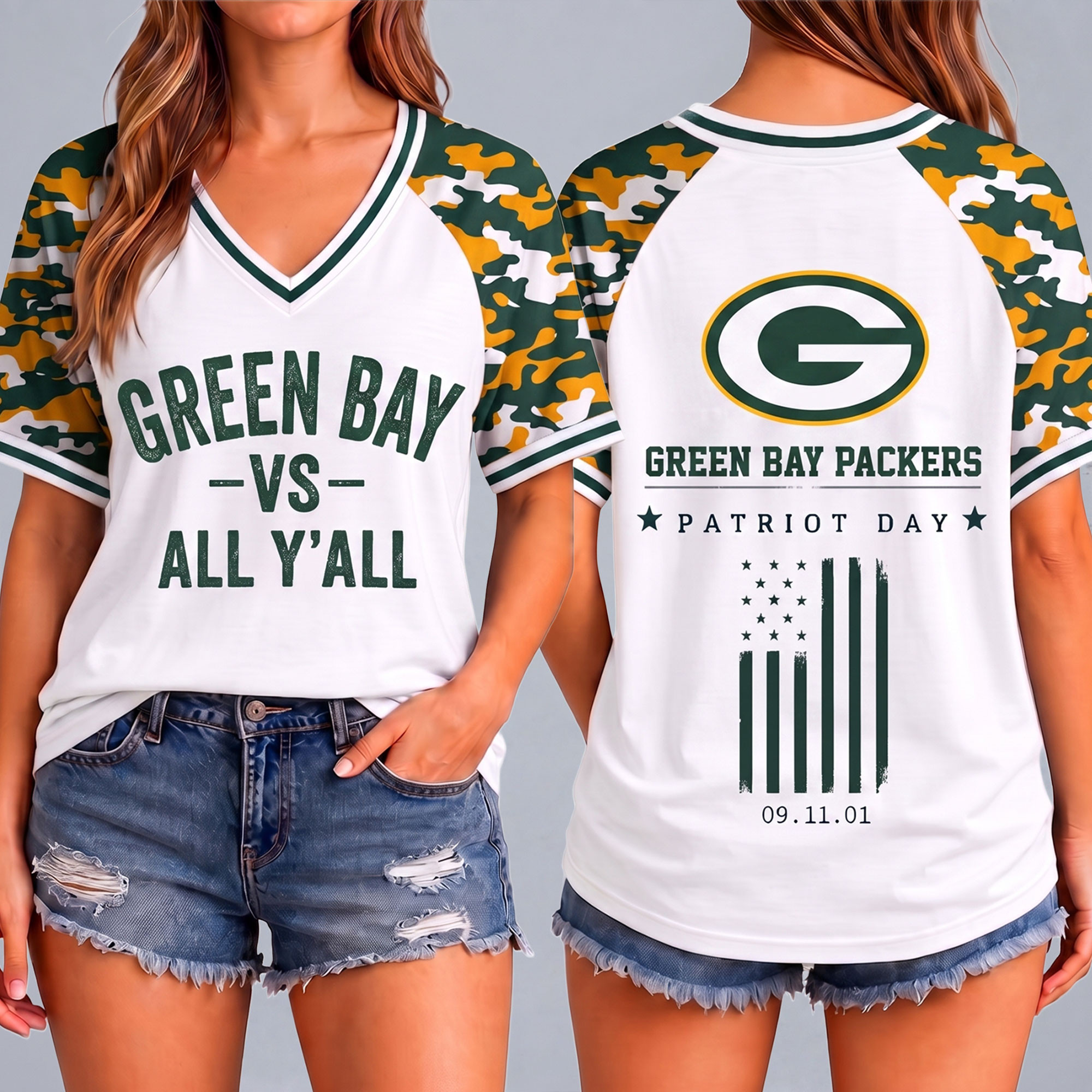 Green Bay Packers | Premium NFL United We Stand V-Neck NTH1