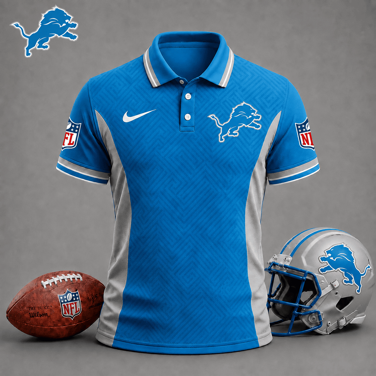 Detroit Lions | Premium NFL Tonal Labyrinth Polo NY
