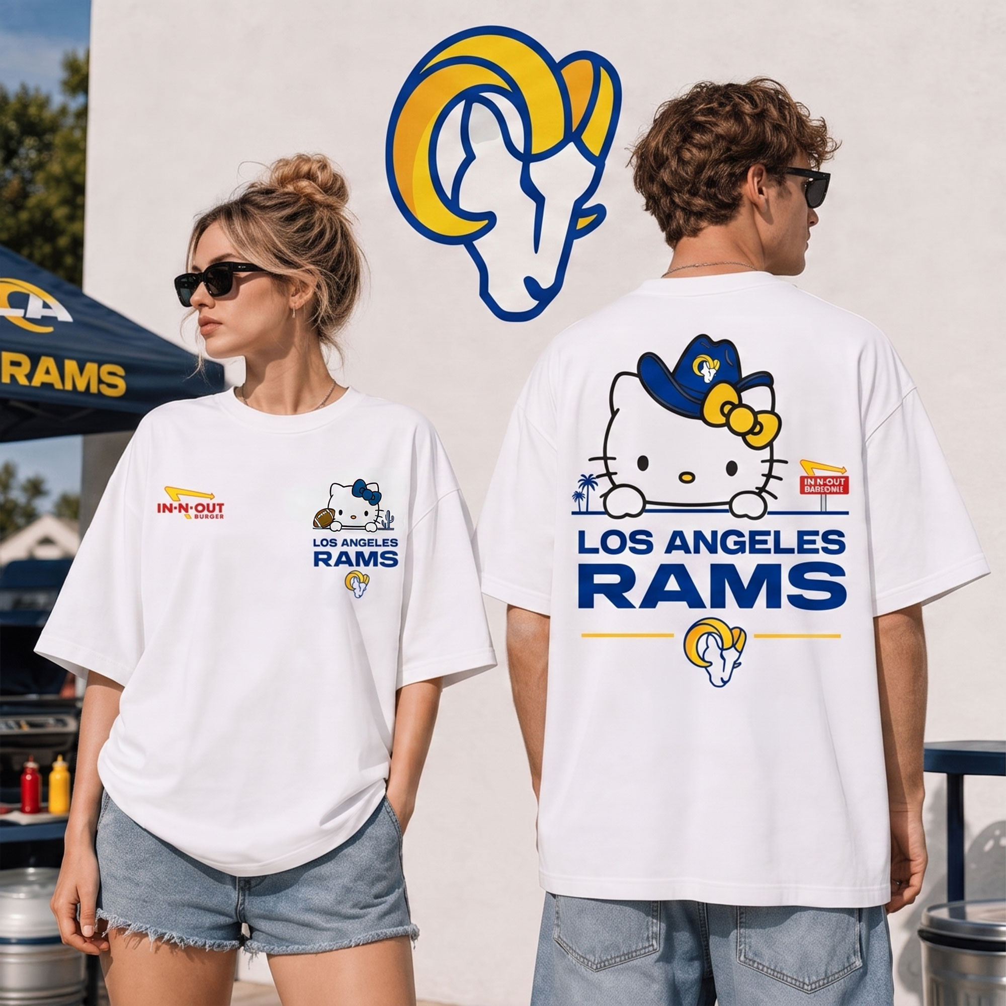Los Angeles Rams | Premium NFL Kitty Burger Game Day 3D Shirt NTH1