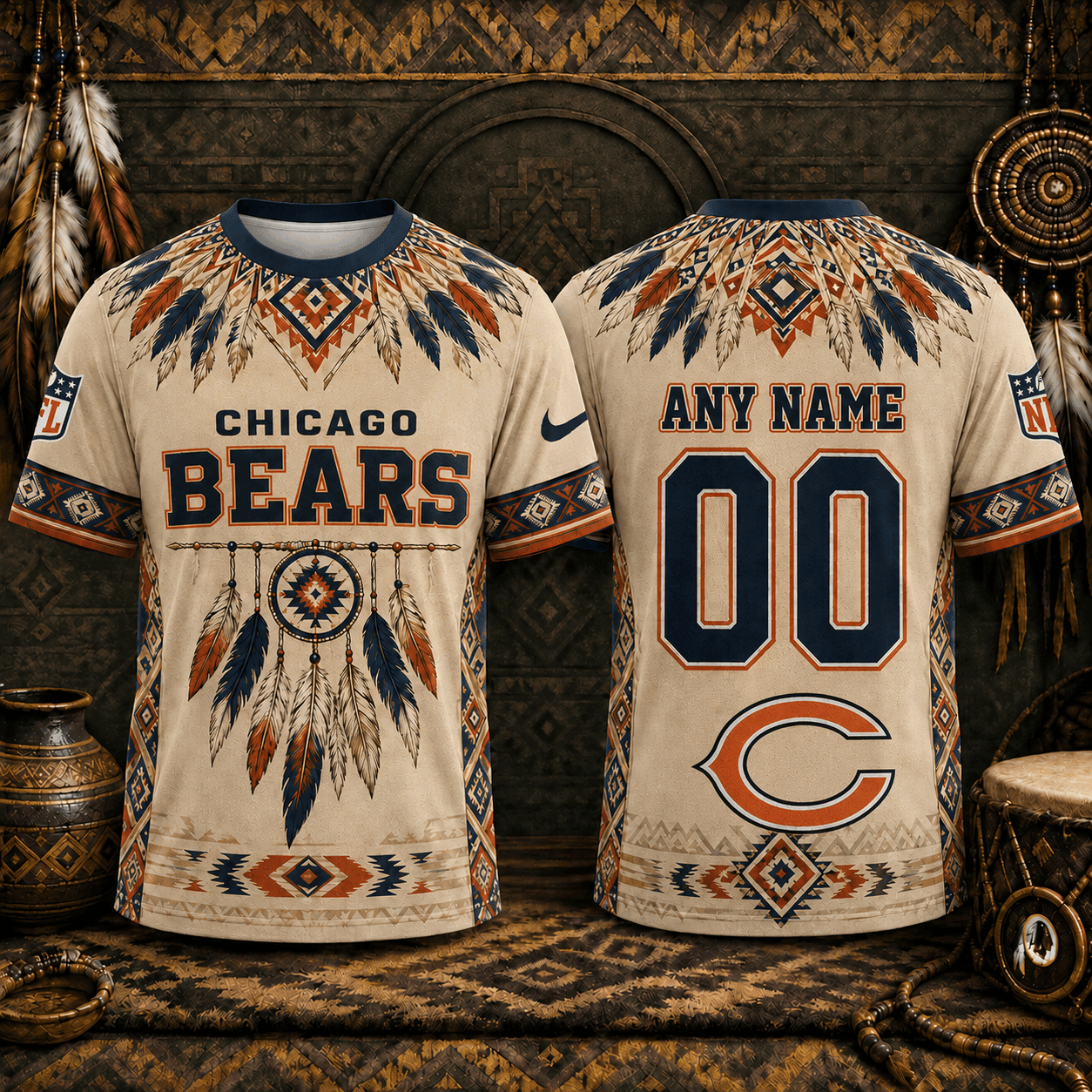 Chicago Bears | Premium NFL Native American Heritage 3D Shirt NY