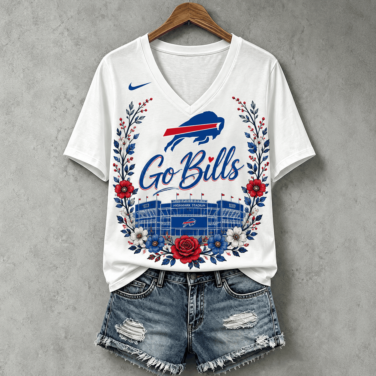 Buffalo Bills | Premium NFL Floral Stadium Football Fan V-neck NY
