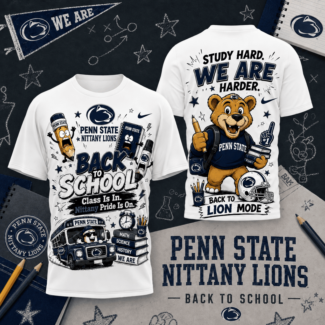 Penn State Nittany Lions | Premium NCAA Back To School T-Shirt TD
