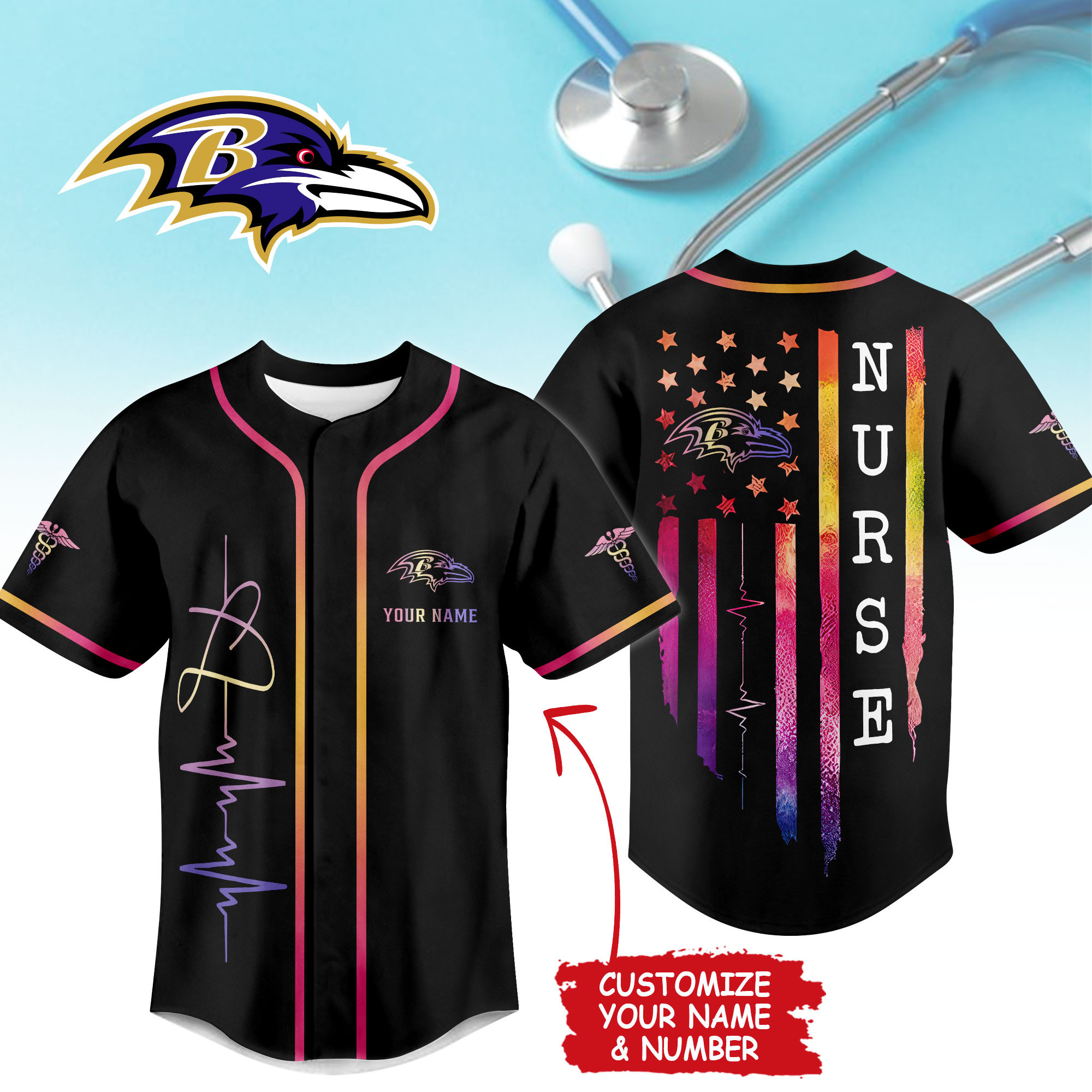Baltimore Ravens | Premium NFL Nurse Life Jersey Shirt NTH1