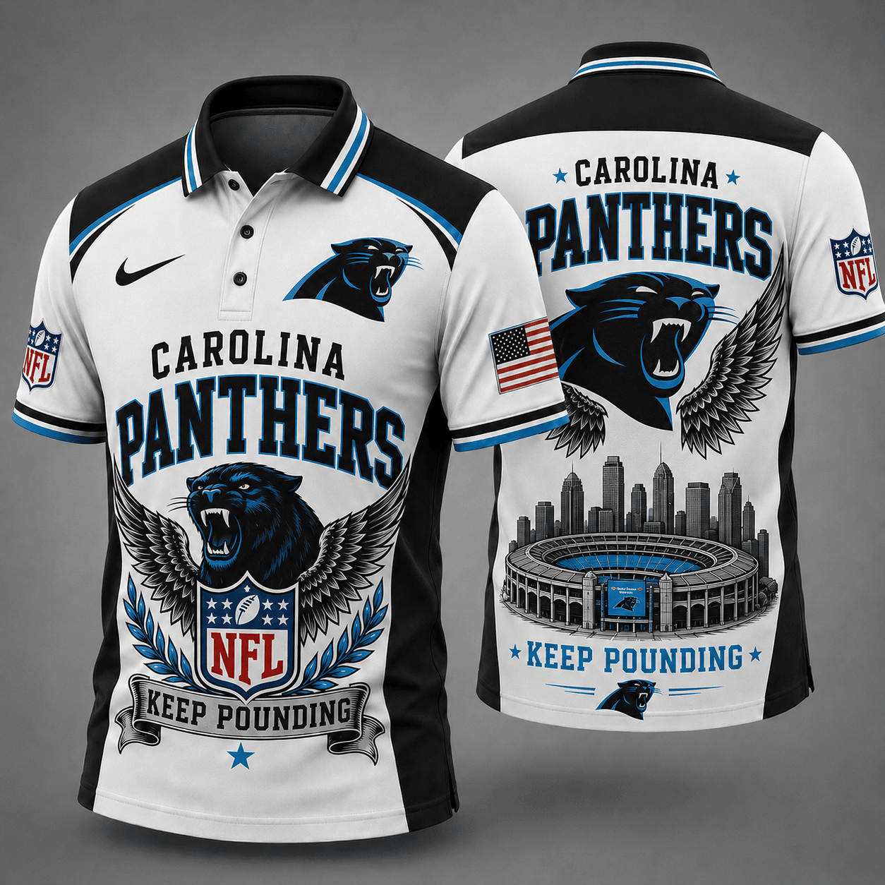 Carolina Panthers | Premium NFL Winged Pride Polo NY
