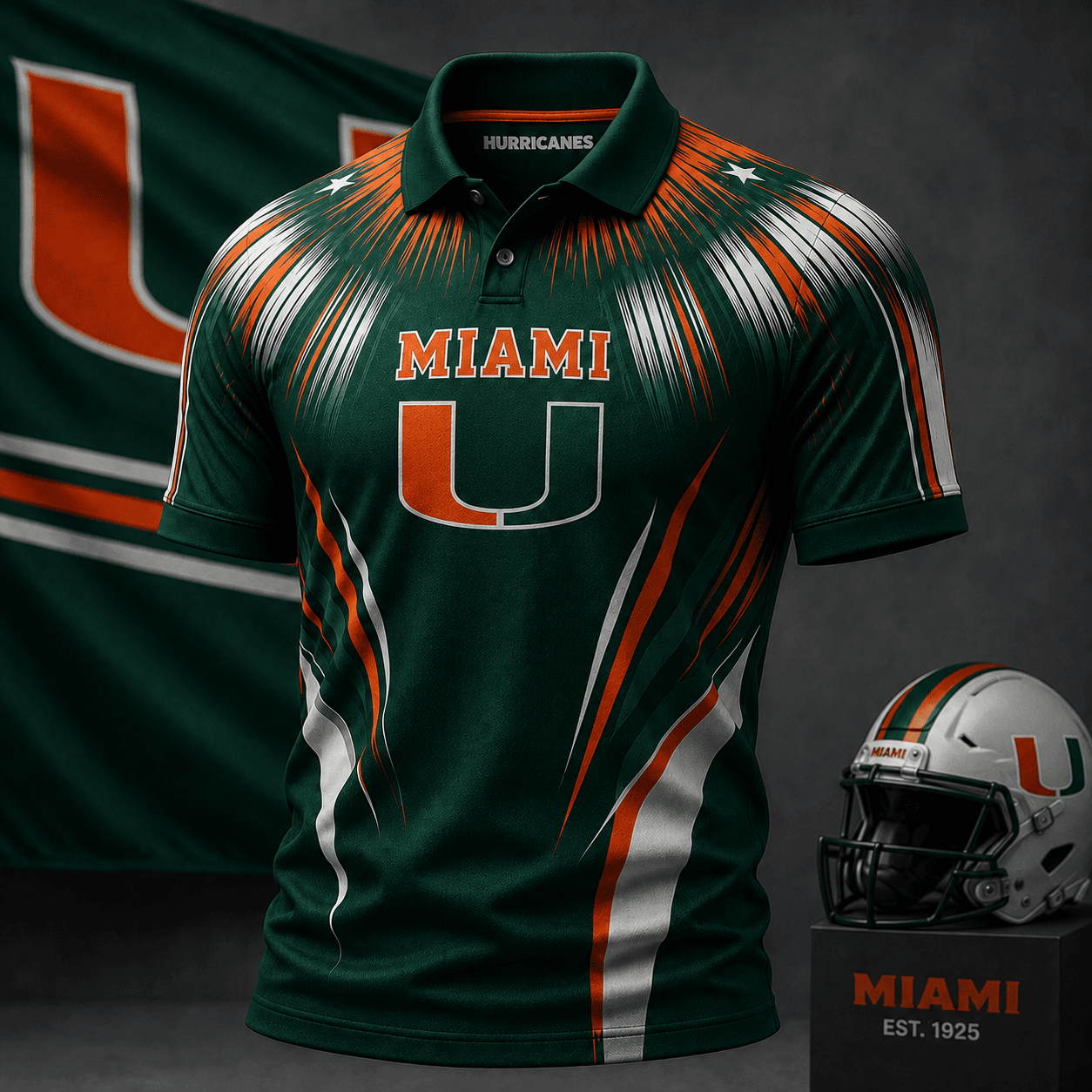 Miami Hurricanes | Premium NCAA Victory Streak Polo NY