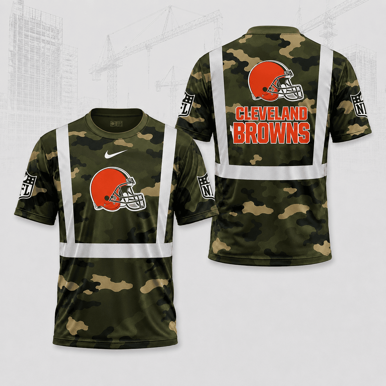 Cleveland Browns | Premium NFL Army Camo Hi-Vis 3D Shirt NY