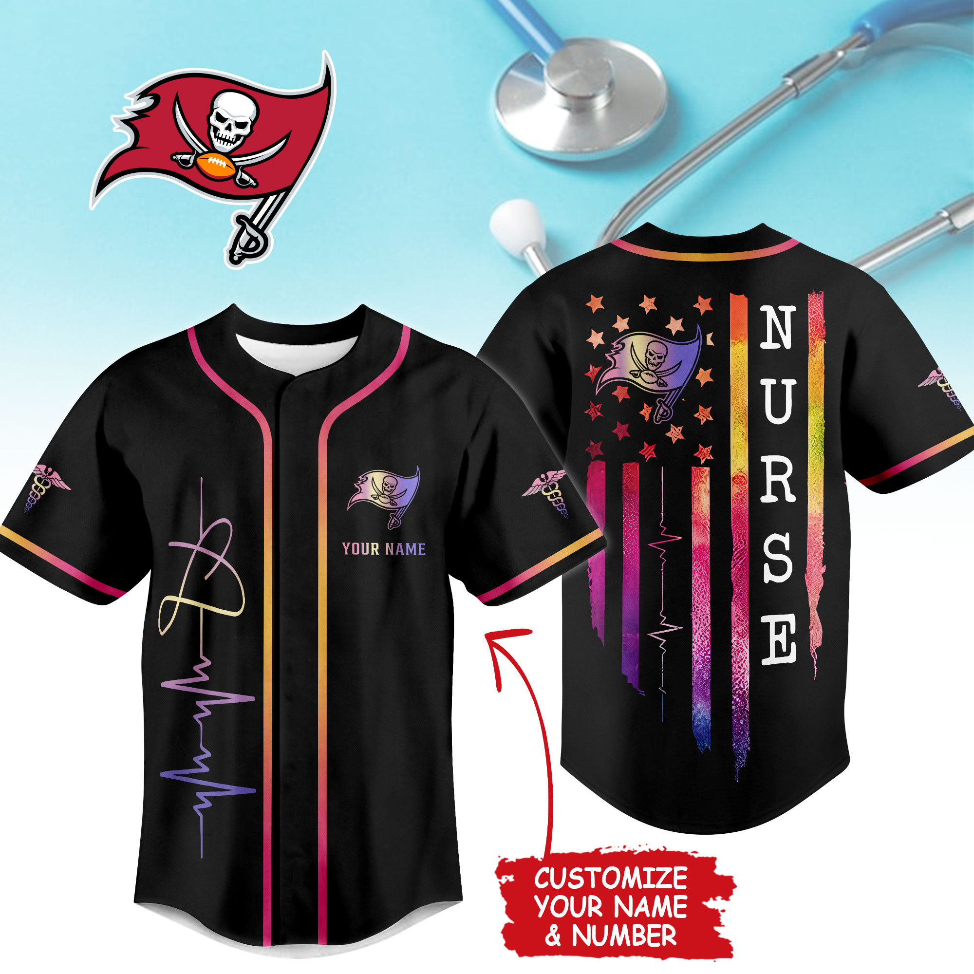 Tampa Bay Buccaneers | Premium NFL Nurse Life Jersey Shirt NTH1