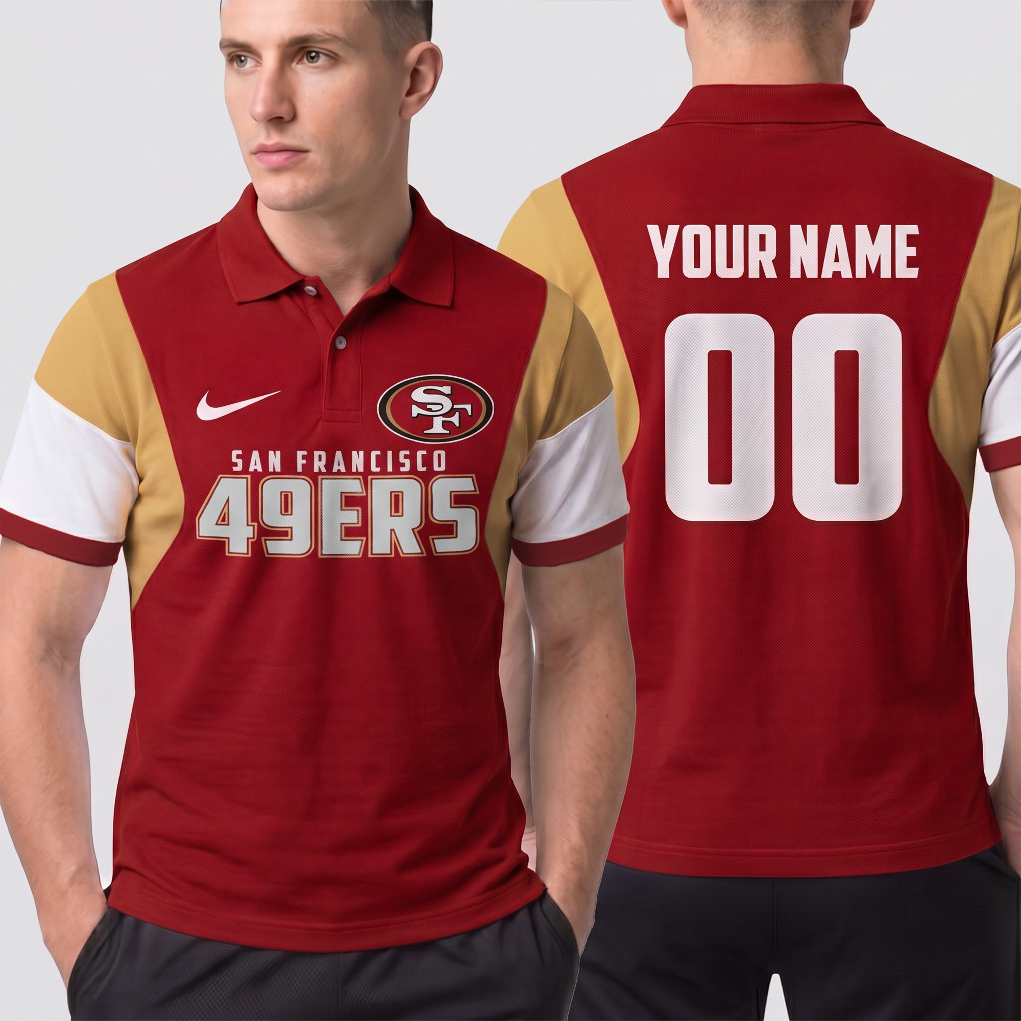 San Francisco 49ers | Premium NFL Own The Game Custom Number Polo NTH1