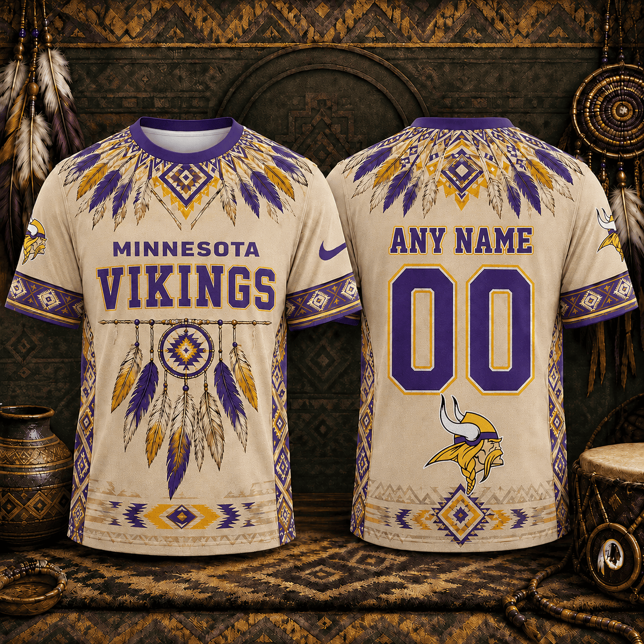 Minnesota Vikings | Premium NFL Native American Heritage 3D Shirt NY