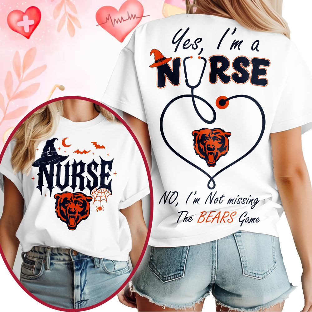 Chicago Bears | Premium NFL Night Shift Never Misses Game Day Halloween Nurse 3D Shirt NTH1