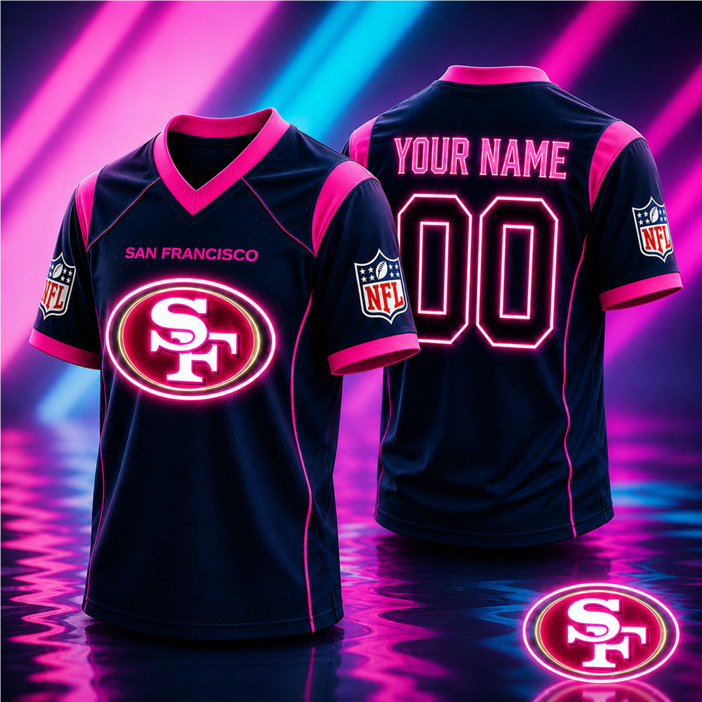 San Francisco 49ers | Premium NFL Electric Glow V-Neck Jersey NTH1