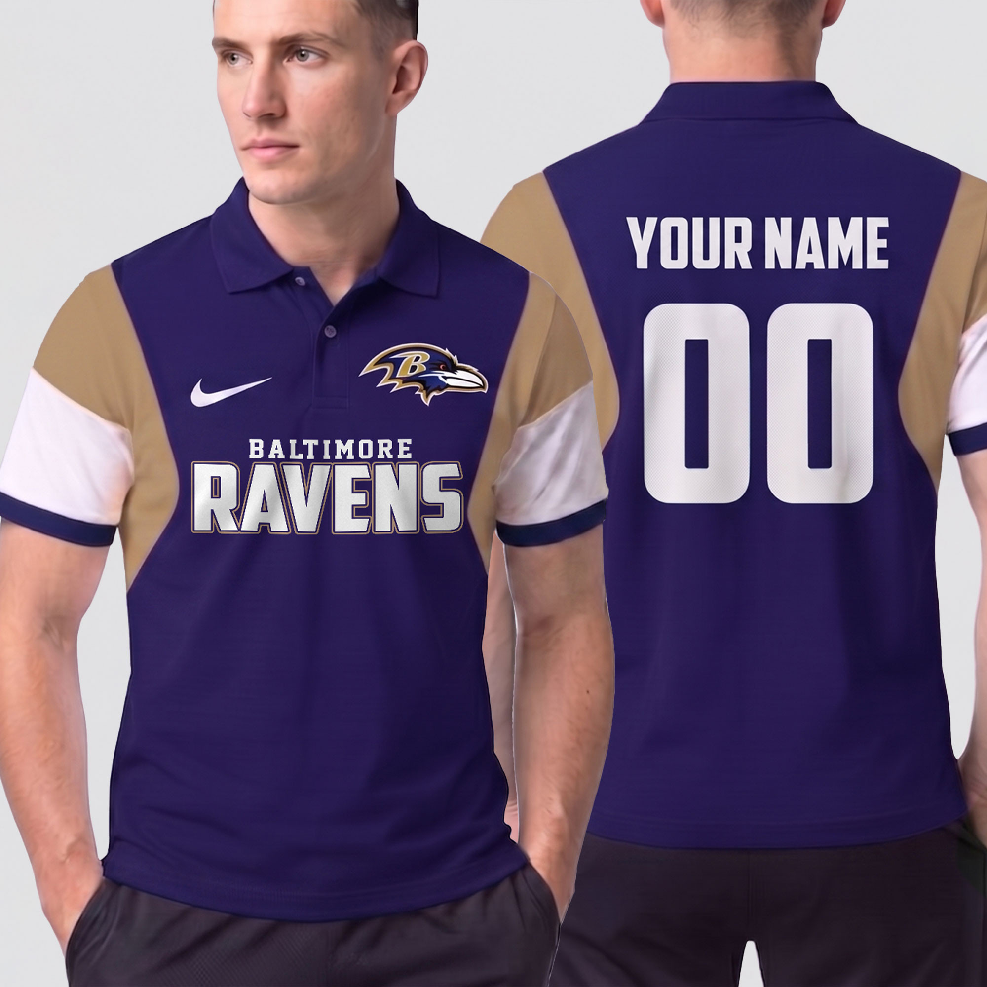 Baltimore Ravens | Premium NFL Own The Game Custom Number Polo NTH1
