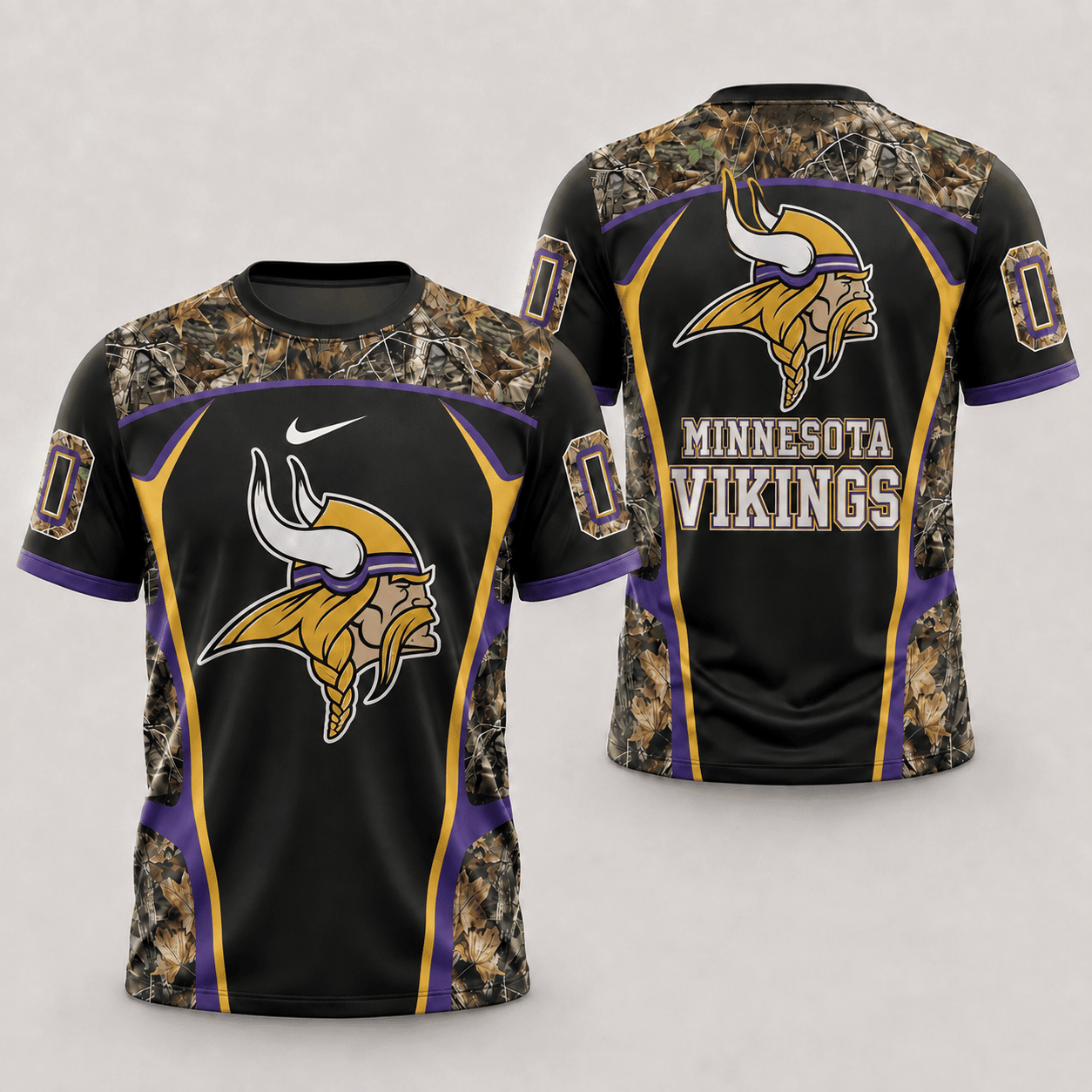Minnesota Vikings | Premium NFL Hunting Camo 3D Shirt NY