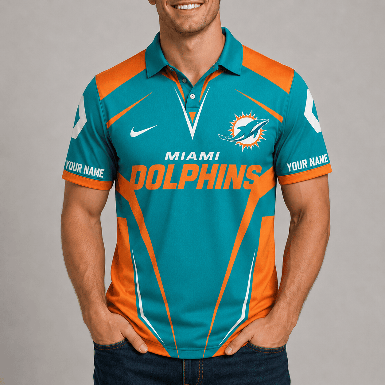 Miami Dolphins | Premium NFL Team Performance Polo TD