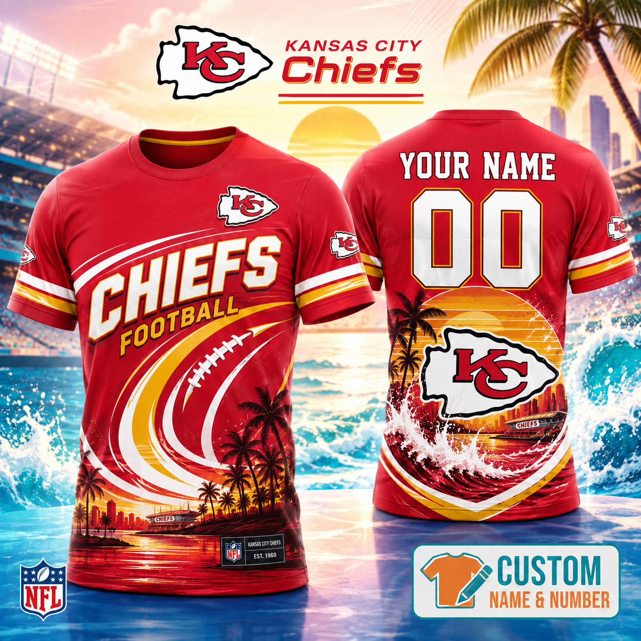 Kansas City Chiefs | Premium Personalized NFL 3D Shirt Custom For Fans NNK
