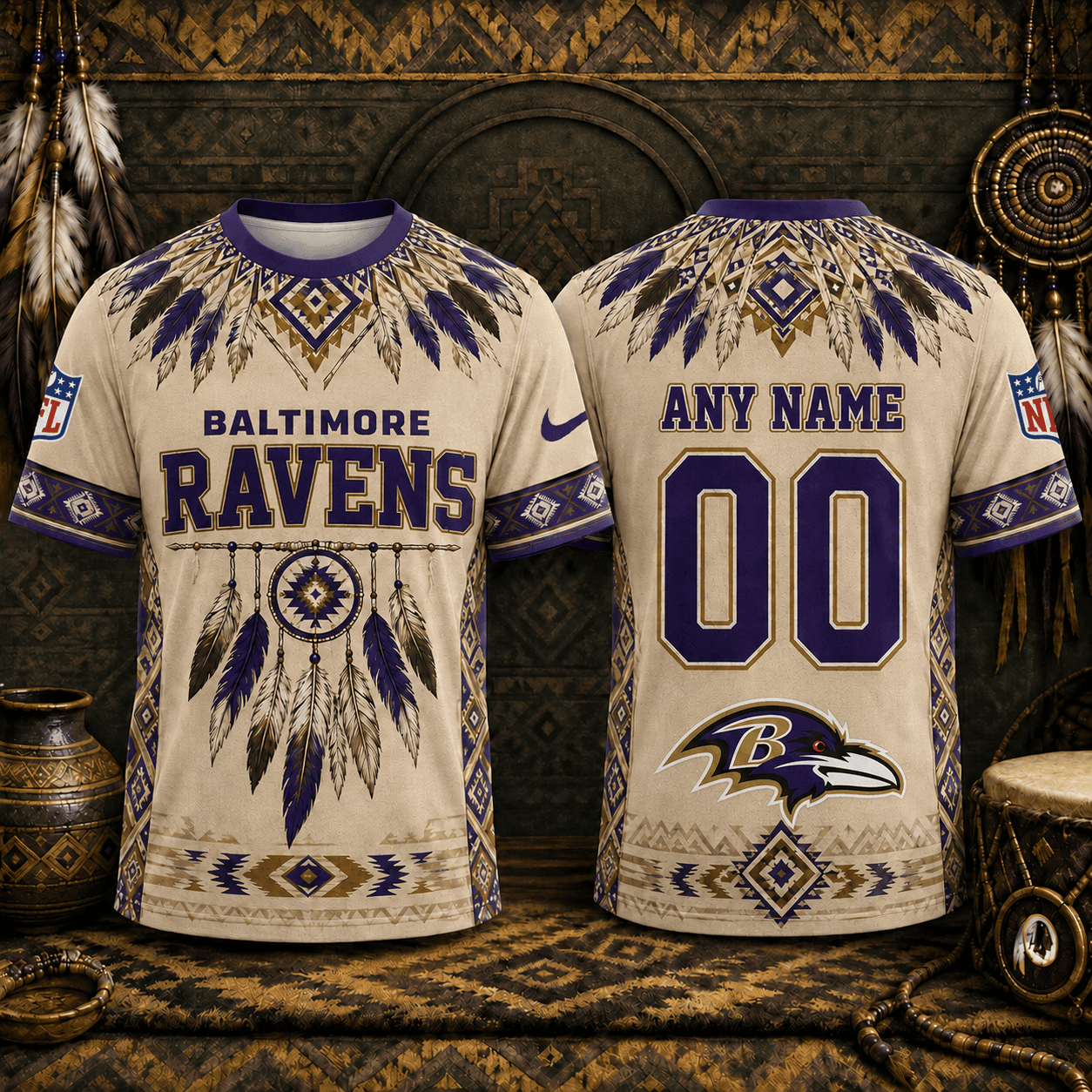 Baltimore Ravens | Premium NFL Native American Heritage 3D Shirt NY