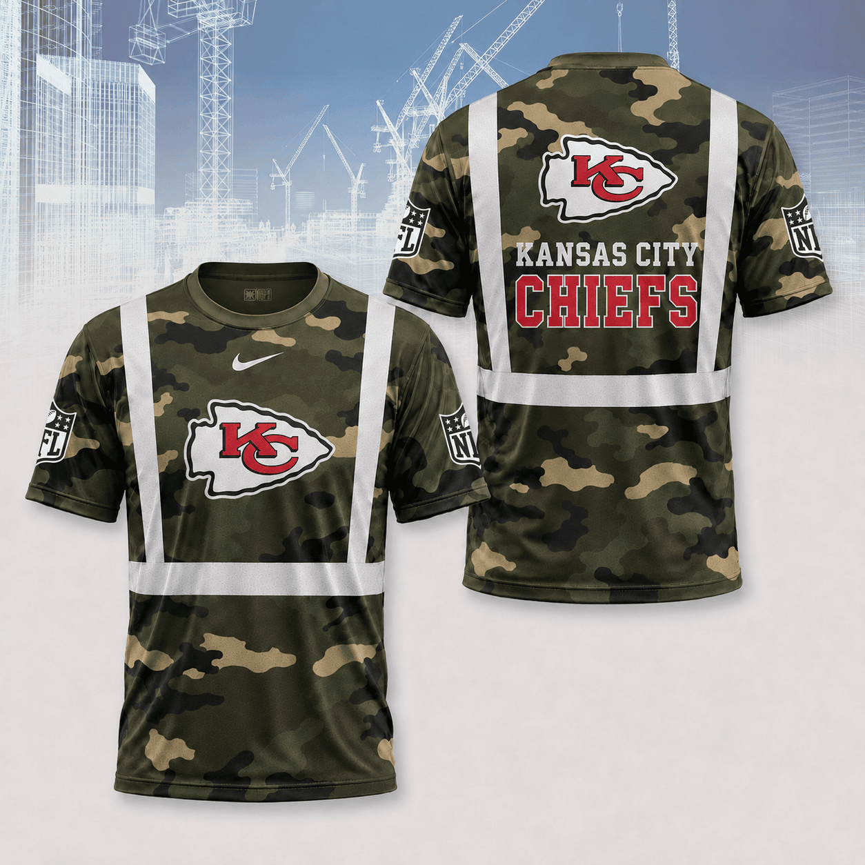 Kansas City Chiefs | Premium NFL Army Camo Hi-Vis 3D Shirt NY