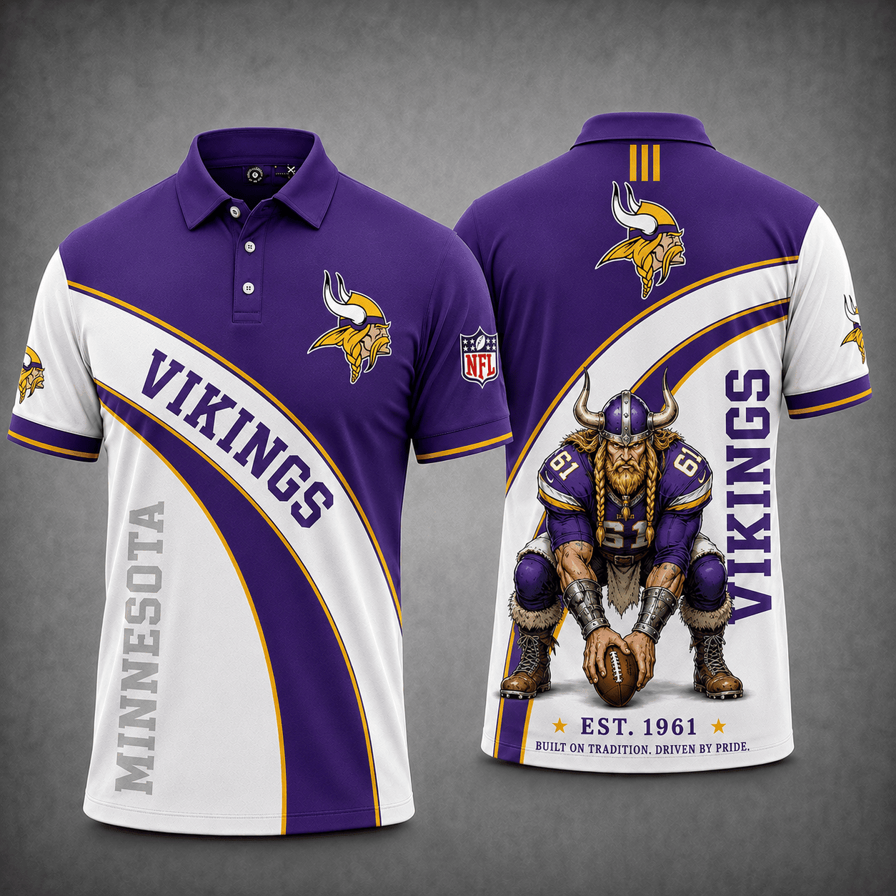 Minnesota Vikings | Premium NFL Fierce Football Mascot Polo NY