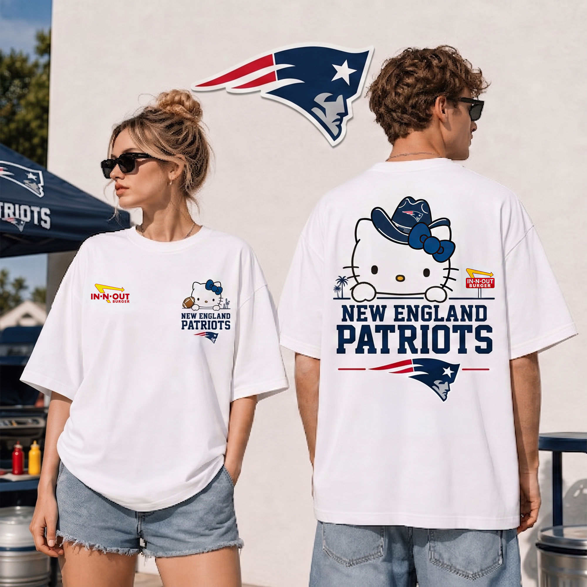 New England Patriots | Premium NFL Kitty Burger Game Day 3D Shirt NTH1