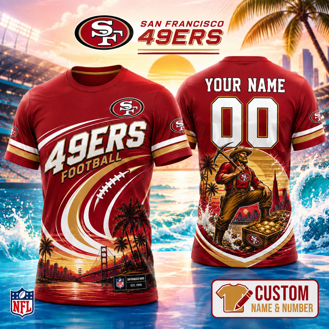 San Francisco 49ers | Premium Personalized NFL 3D Shirt Custom For Fans NNK