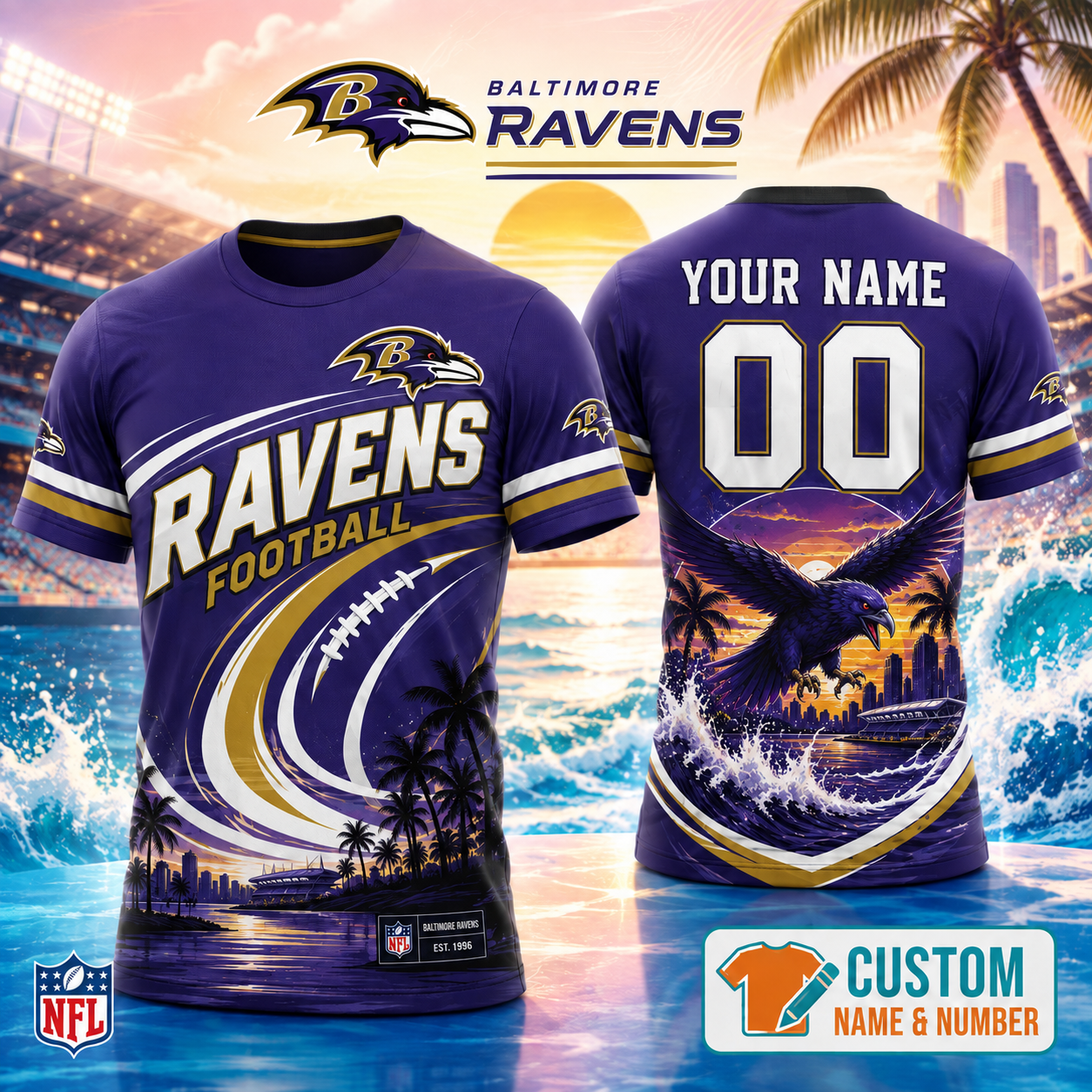Baltimore Ravens | Premium Personalized NFL 3D Shirt Custom For Fans NNK