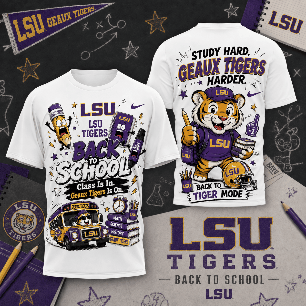 LSU Tigers | Premium NCAA Back To School T-Shirt TD