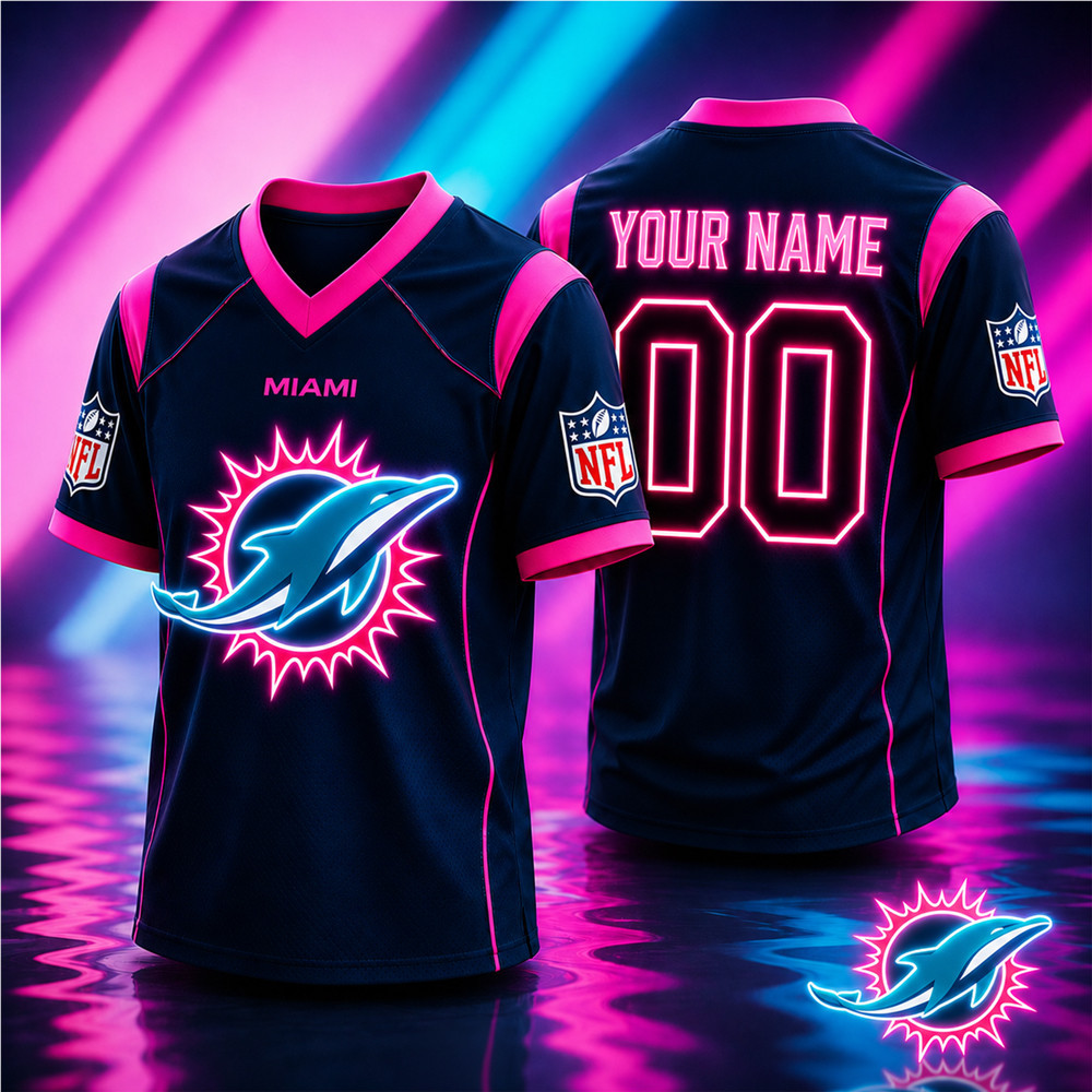 Miami Dolphins | Premium NFL Electric Glow V-Neck Jersey NTH1