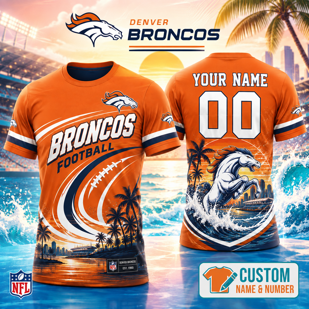 Denver Broncos | Premium Personalized NFL 3D Shirt Custom For Fans NNK