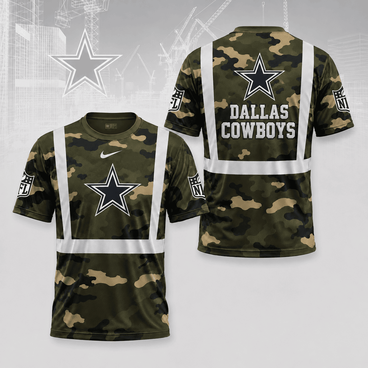 Dallas Cowboys | Premium NFL Army Camo Hi-Vis 3D Shirt NY