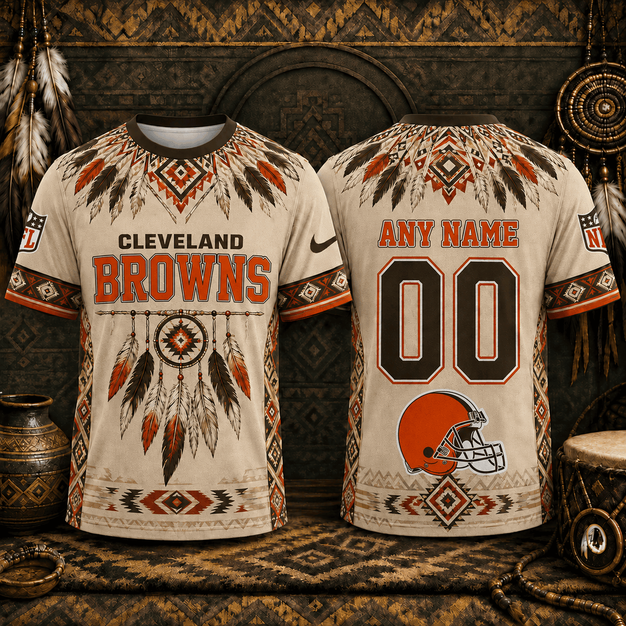 Cleveland Browns | Premium NFL Native American Heritage 3D Shirt NY