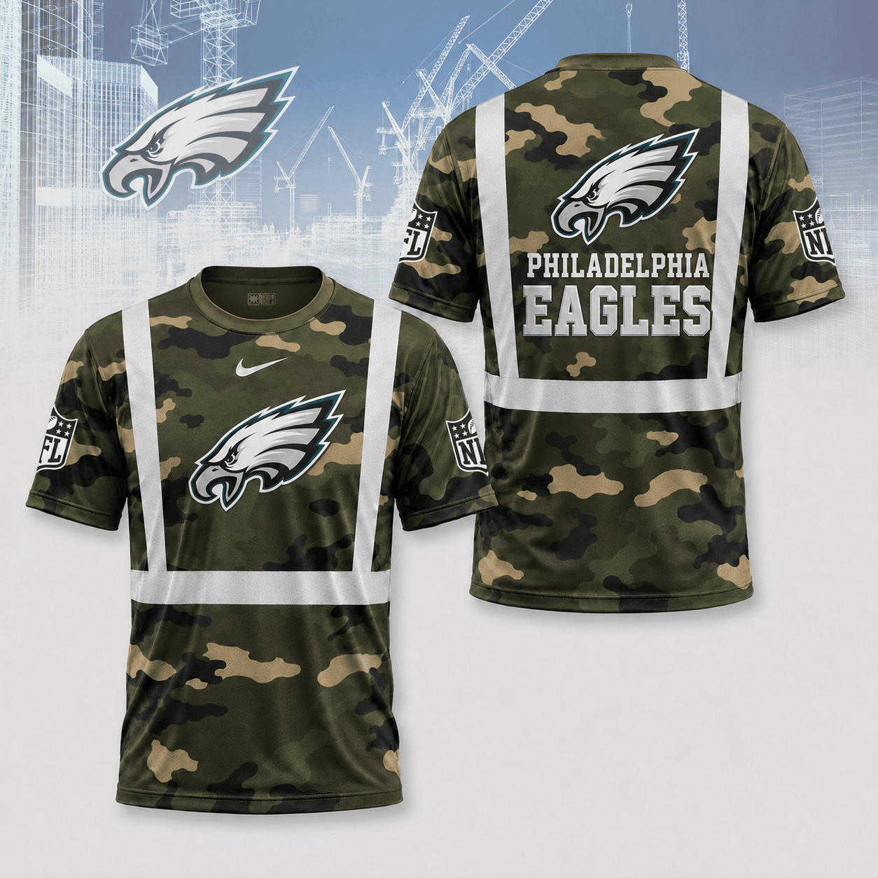 Philadelphia Eagles | Premium NFL Army Camo Hi-Vis 3D Shirt NY