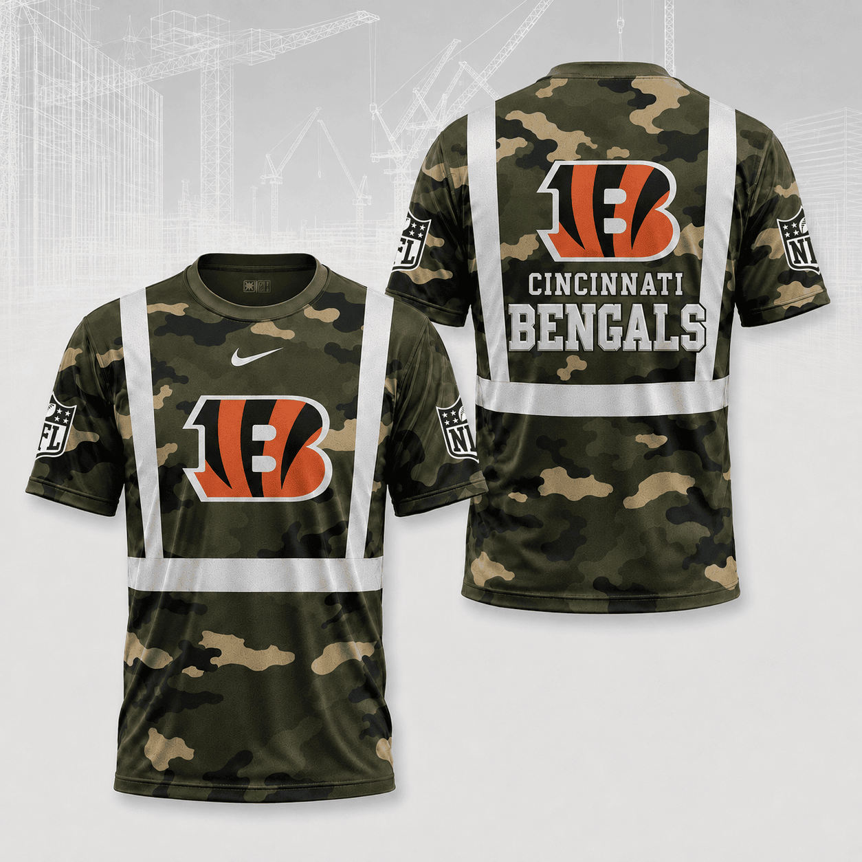 Cincinnati Bengals | Premium NFL Army Camo Hi-Vis 3D Shirt NY