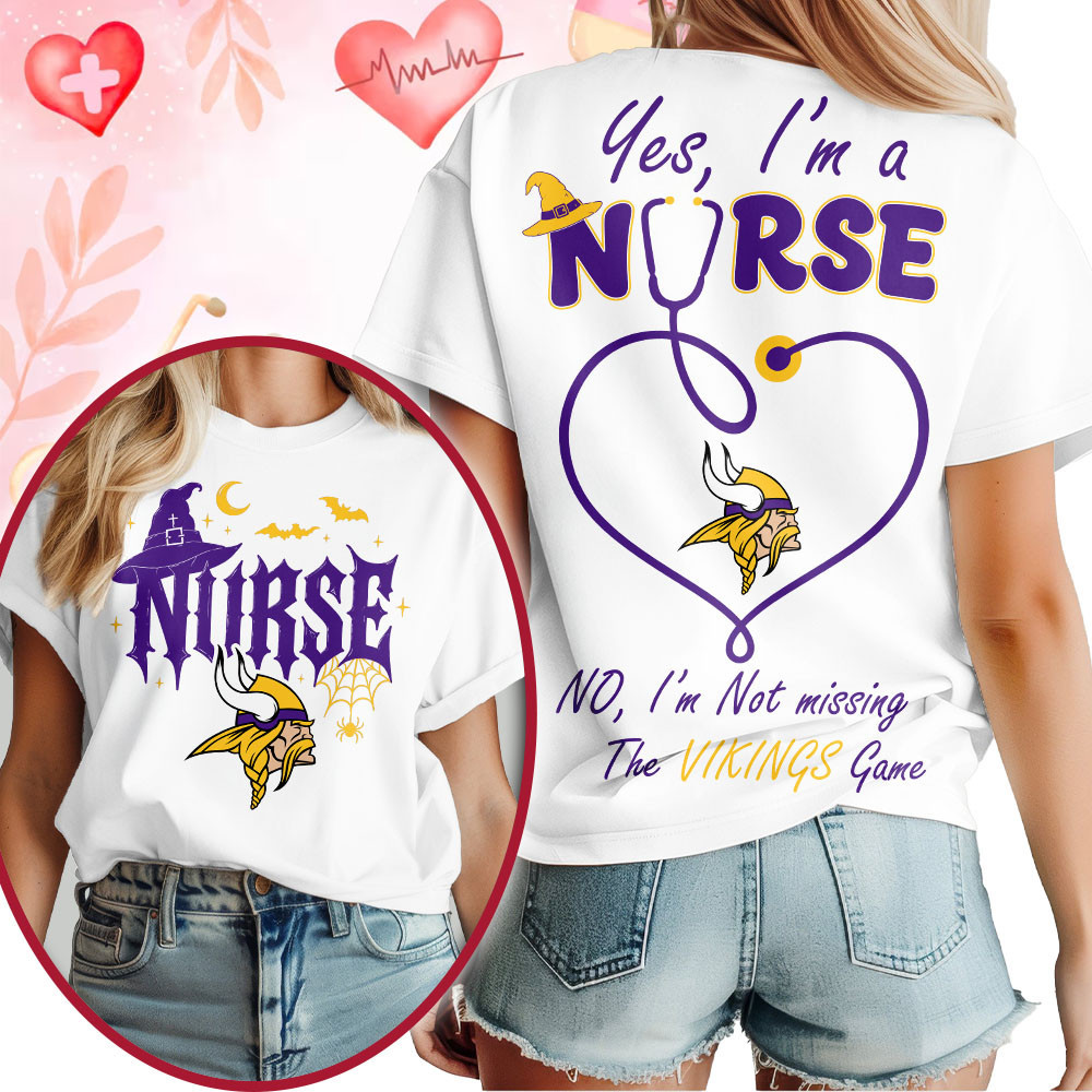 Minnesota Vikings | Premium NFL Night Shift Never Misses Game Day Halloween Nurse 3D Shirt NTH1