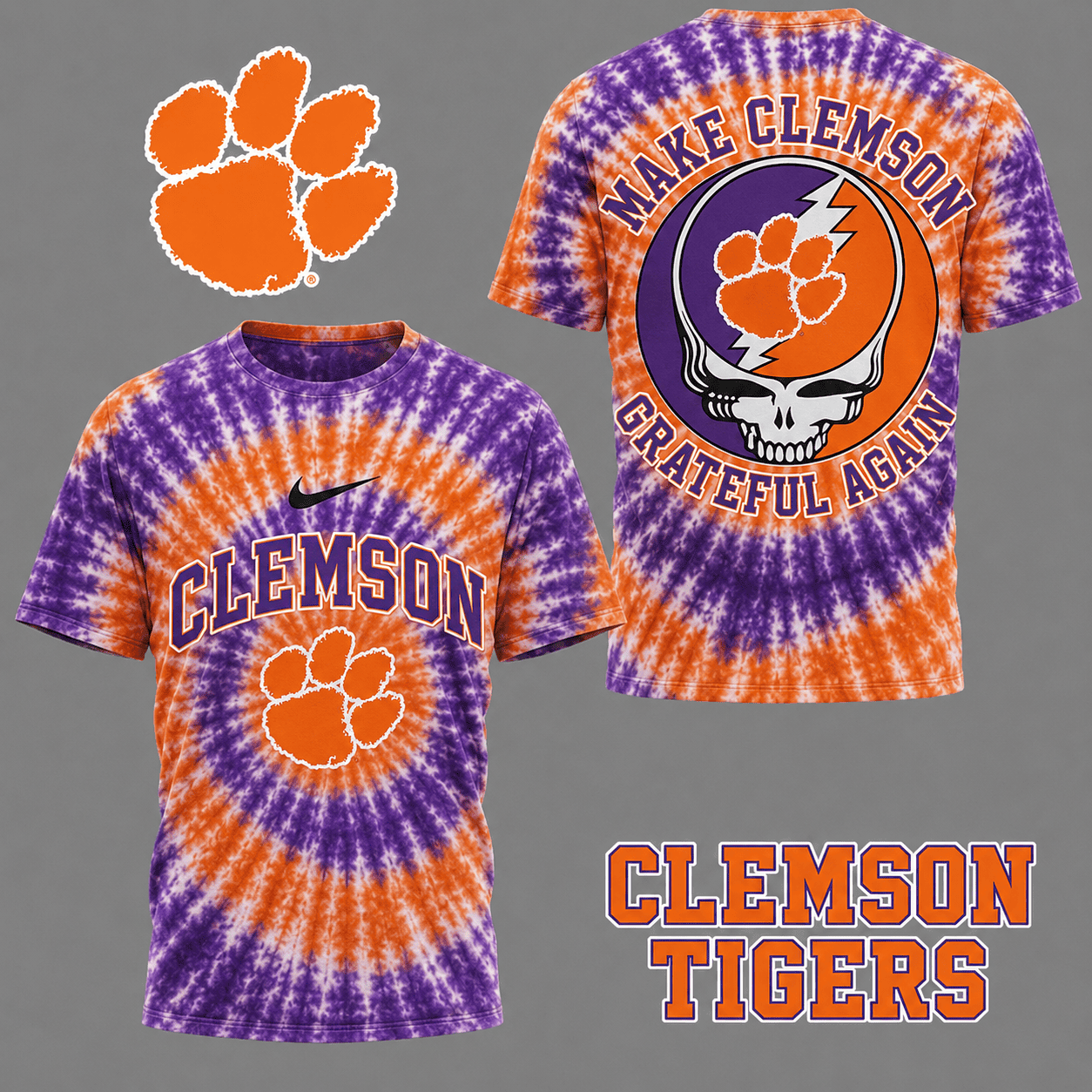 Clemson Tigers | Premium NCAA Grateful Again 3D Shirt NY