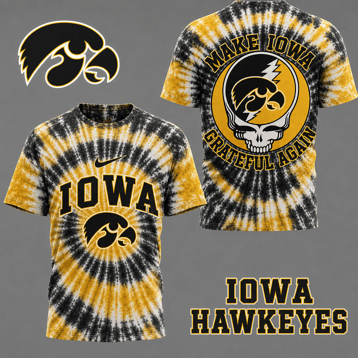 Iowa Hawkeyes | Premium NCAA Grateful Again 3D Shirt NY