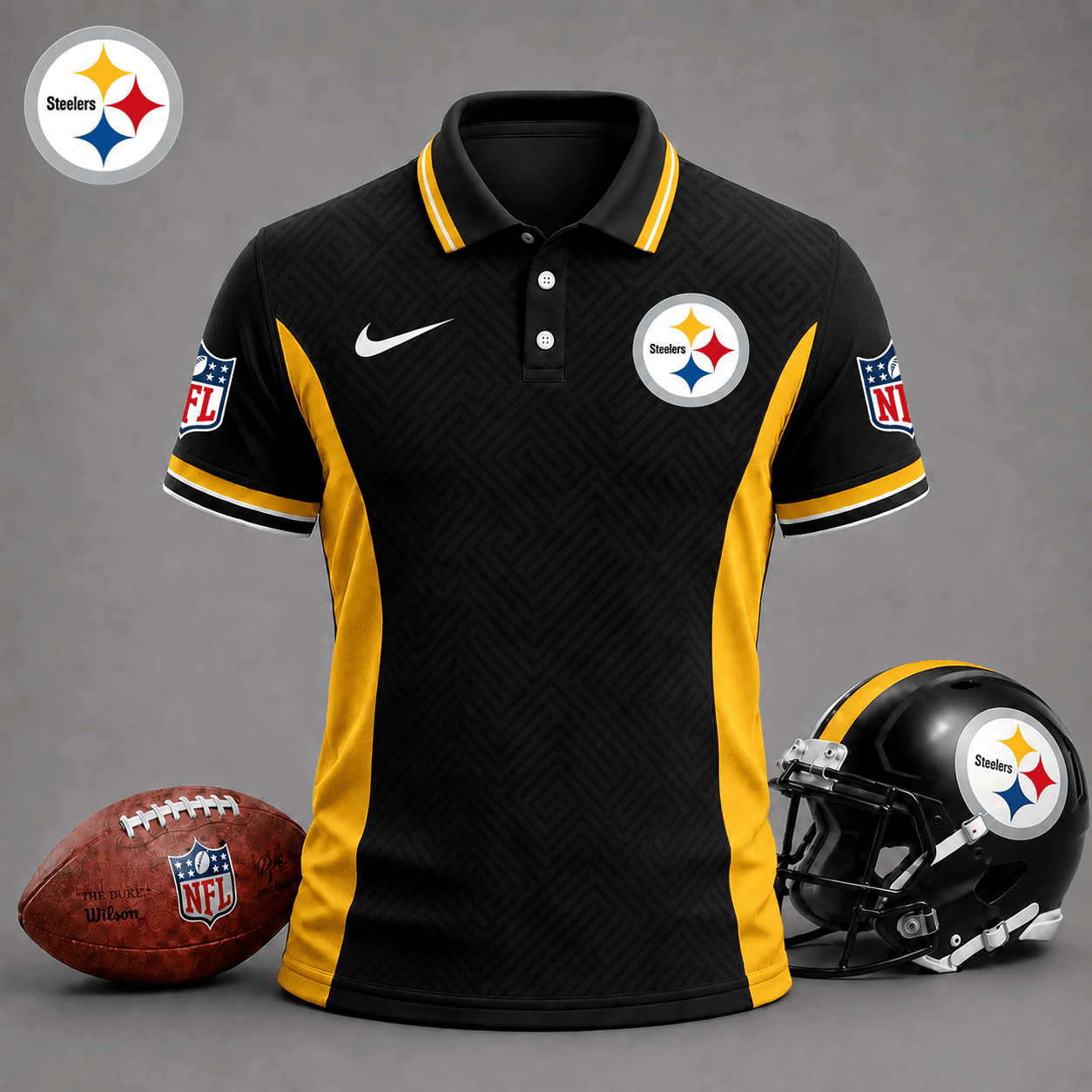 Pittsburgh Steelers | Premium NFL Tonal Labyrinth Polo NY