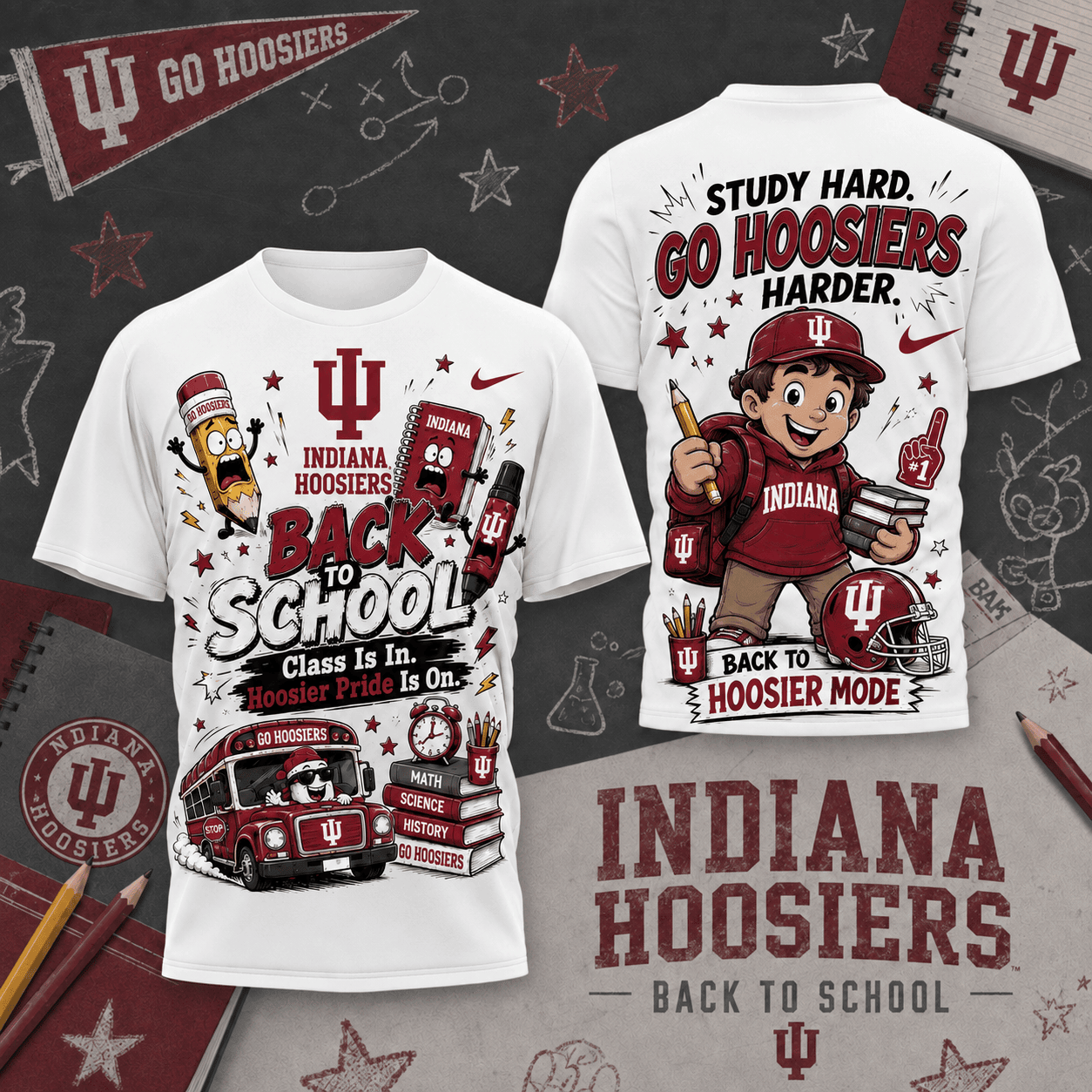 Indiana Hoosiers | Premium NCAA Back To School T-Shirt TD