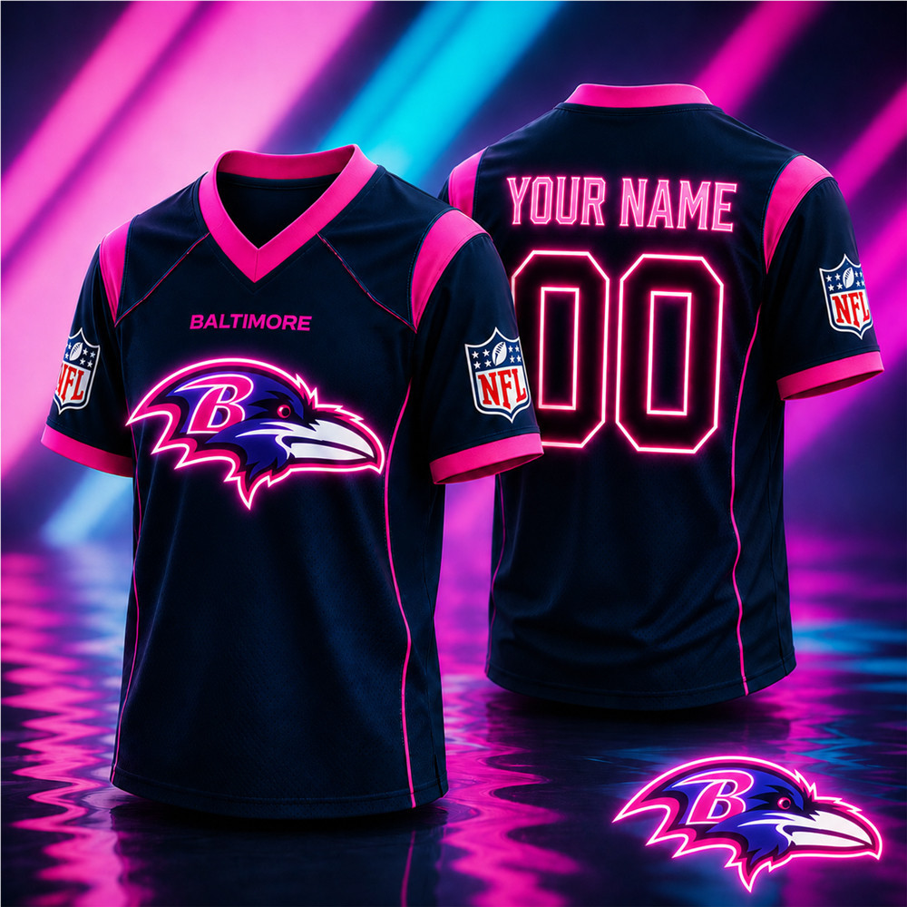 Baltimore Ravens | Premium NFL Electric Glow V-Neck Jersey NTH1
