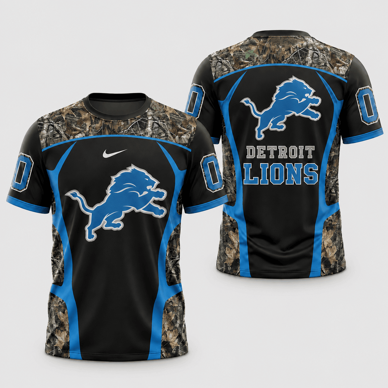Detroit Lions | Premium NFL Hunting Camo 3D Shirt NY