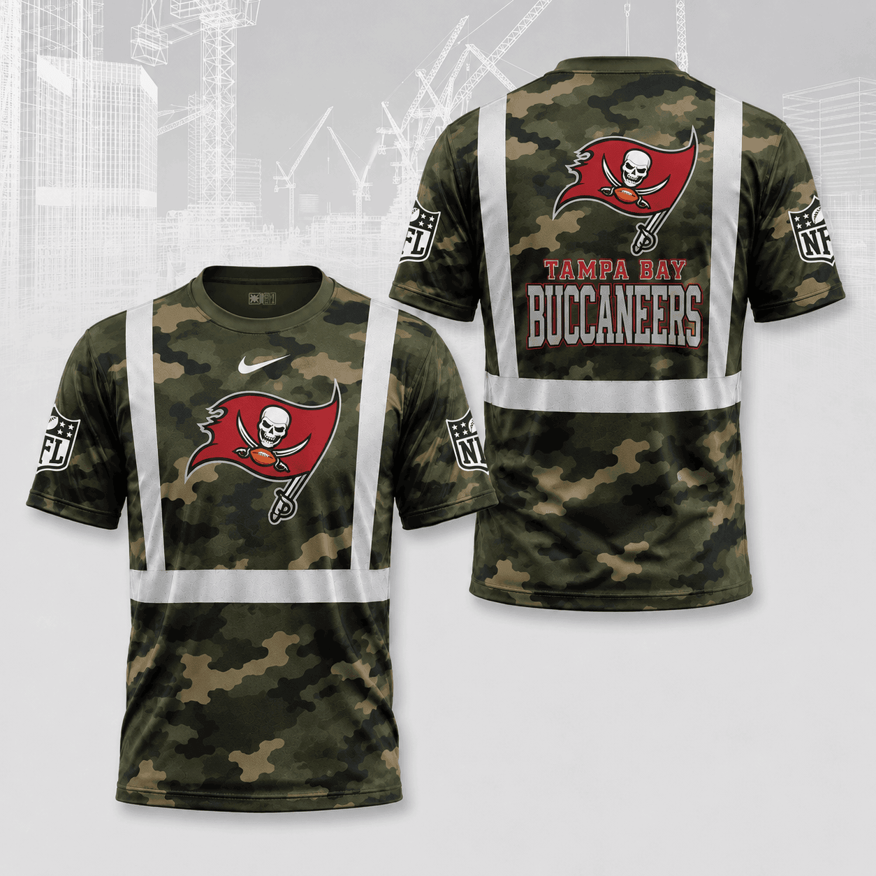 Tampa Bay Buccaneers | Premium NFL Army Camo Hi-Vis 3D Shirt NY