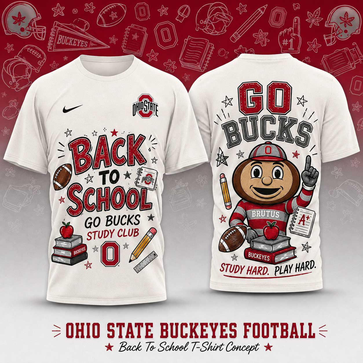 Ohio State Buckeyes | Premium NCAA Back To School Study Club T-Shirt TD