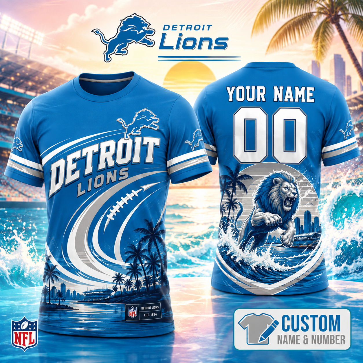 Detroit Lions | Premium Personalized NFL 3D Shirt Custom For Fans NNK